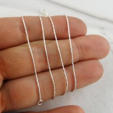 0.8mm Sparkle Chain Necklace - 925 Sterling Silver - 16", 18", 20" Italian