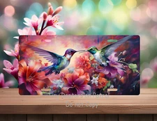 Hummingbird theme aluminum license plate, vanity plate, FREE shipping, gifts