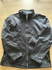 Swiss Tech Women's Soft Shell Full Zip Black Jacket Fleece Lined Coat Sz L 42-44