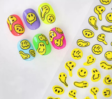 3D Melty Smiley Nail Art Decals Stickers Sliders Adhesive NH20