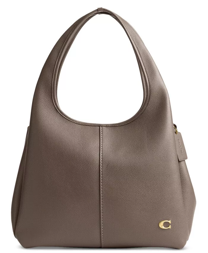 ❤️ Coach Lana B4/Stone Polished Pebble Leather Shoulder Bag