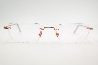 Vintage P.A.S.S. P070 403 49[]21 145 Orange randlos Brille Brillengestell NOS