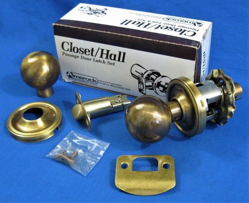 AMEROCK - Antique English Brass Barrington Series Passage Door Knob Set - B44285 - Picture 2 of 11