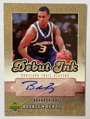 Brandon Roy 2006-07 UD Rookie Debut Ink RC GOLD AUTO Blazers Huskies RARE #d /25 - Picture 1 of 2