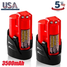 2 Pack 12V 3500mAh Lithium-ion Battery For Milwaukee M12 48-11-2411 12-Volt Tool