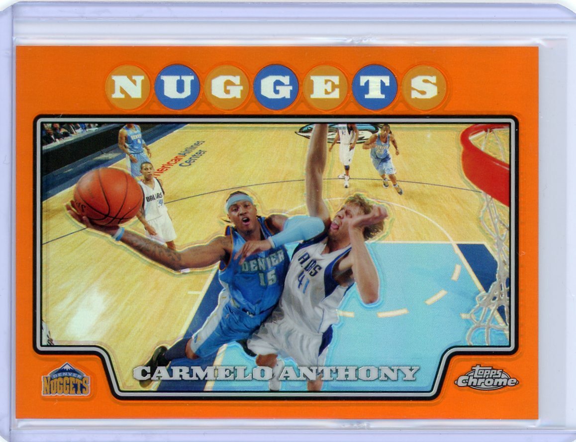 2008-09 Topps Chrome Basketball Orange Refractor #15 Carmelo Anthony #326/499