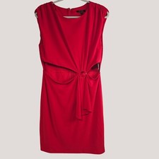 City Studio Womens Red Sleeveless Knotted Cutout Sheath Dress Size XL