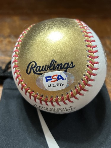 Tom Glavine Signed Gold 2021 World Series Baseball PSA DNA Coa Atlanta Braves - Picture 4 of 6