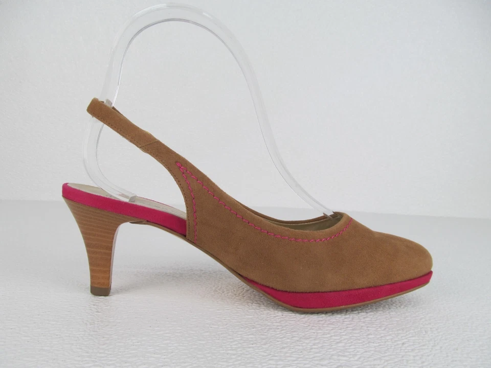 Peter Kaiser Mujer’s Tacones Cordones Beige Marrón y Rosa Gamuza Talla US 6B Nuevos Foto 4 de 4