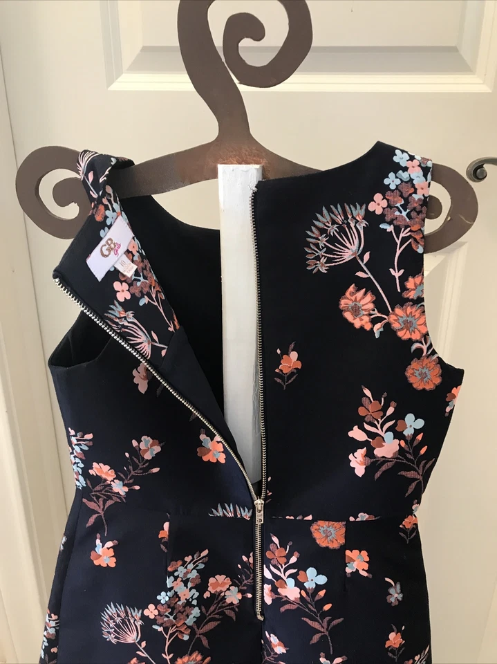 Vestido azul oscuro con flores GB para niñas talla 10 Foto 4 de 4