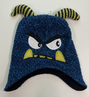 Kinder Strickmütze Monster 134-140 blau Junge USA The childrens place Winter