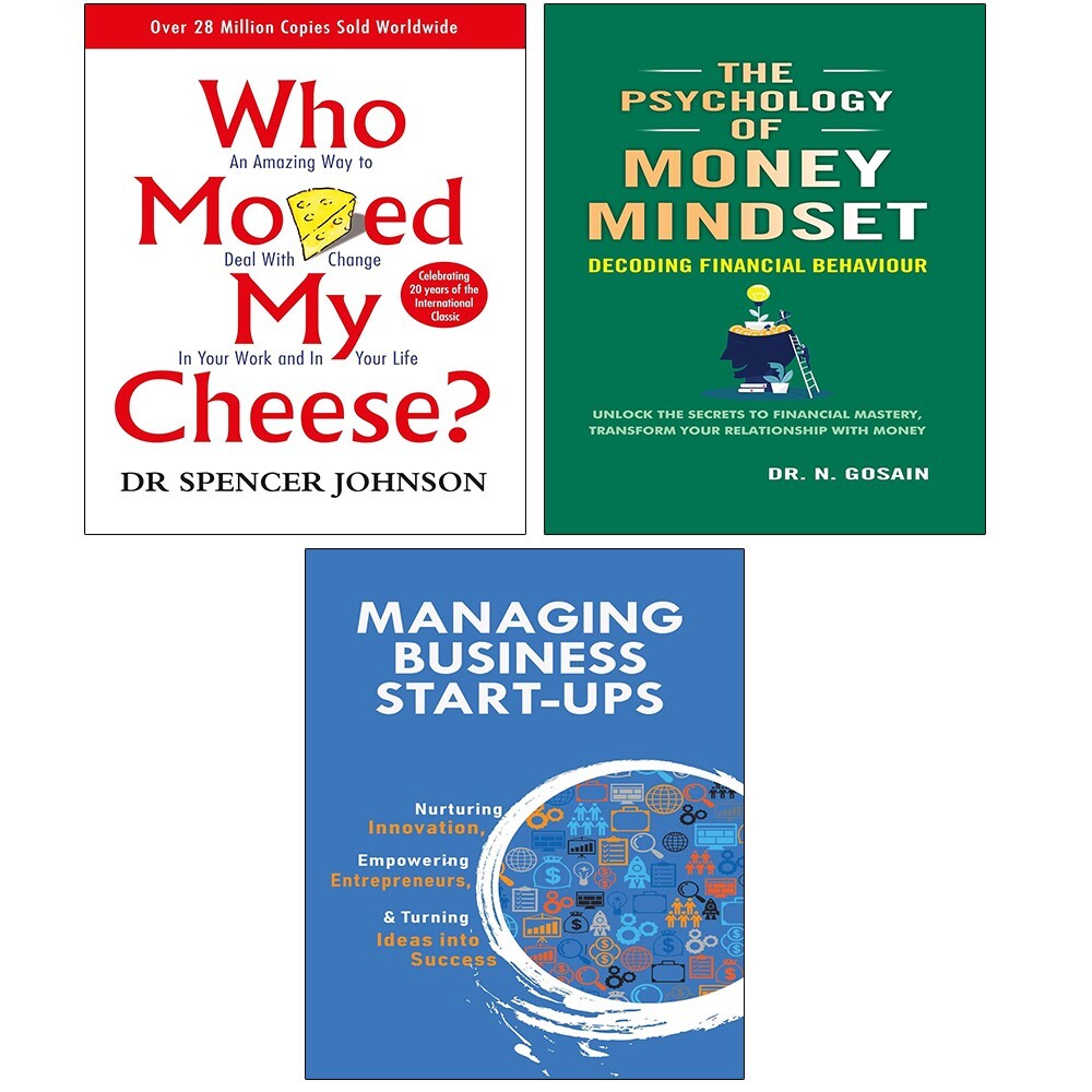 Who Moved My Cheese,Managing Business Start,Psychology of Money Mindset 3 Books