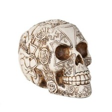 Pacific Giftware Caballeros Templarios Calavera Heráldica León Calavera Coleccionable 6" H