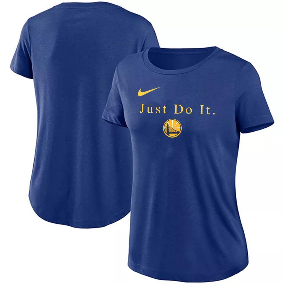 [AQ6037-495] Женская облегающая футболка Nike NBA Golden State Warriors Just Do It