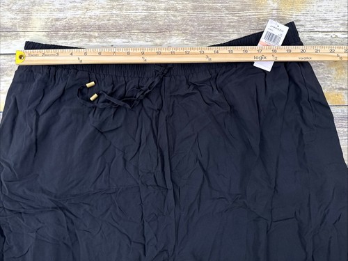 Jantzen Petite Woven Pull On Wide Leg Cover Up Pants Womens Size 2XP Black NEW - Picture 9 of 14