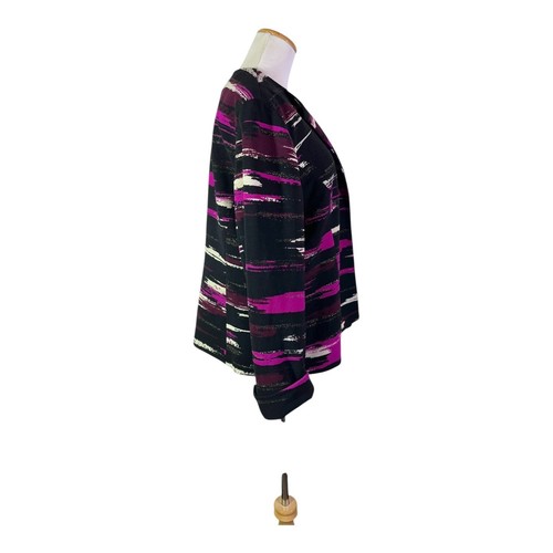 Kasper Size 18 Open-Front Jacket Purple Magenta Glitter Print - Picture 10 of 13