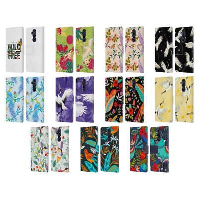 OFFICIAL HAROULITA BIRDS AND FLOWERS LEATHER BOOK WALLET CASE FOR NOKIA PHONES