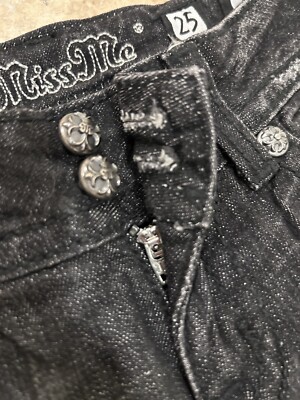 Miss Me Jeans 25 Black Skinny Angel Wings Very Good