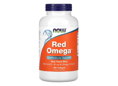 NOW Foods, Red Omega, Rotschimmelreis mit CoQ10, 180 Weichkapseln