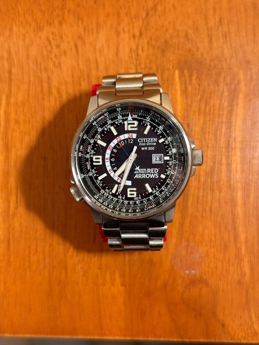 Citizen Men’s Eco Drive Red Arrows S.Steel Nighthawk Bracelet Watch BJ7050-54E