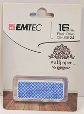 Emtec - 16 GB Flash Drive USB 2.0 Wallpaper Blue  White