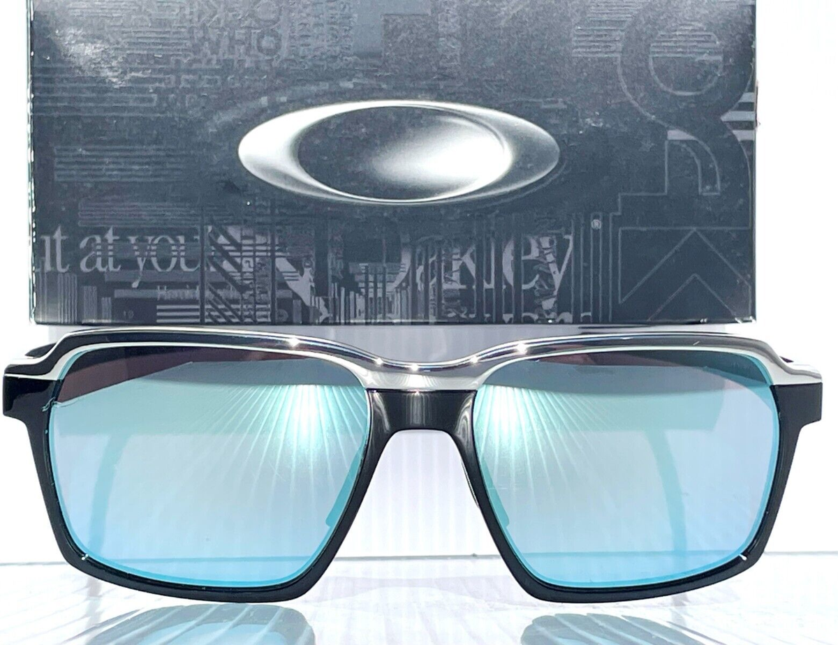NEW Oakley PARLAY Shiny Black POLARIZED Galaxy Chrome Lens