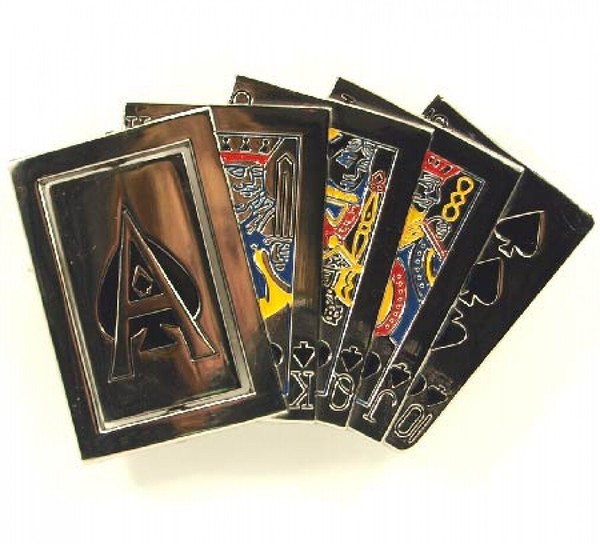 Poker Buckle Straight Flush, Ass Rotiert, Texas Holdem, GüRtelschnalle-image