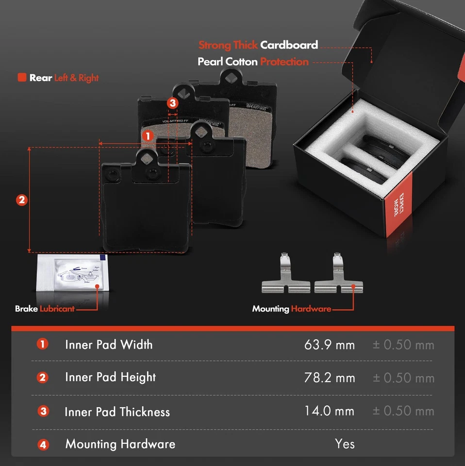 Rotores de freno traseros perforados y pastillas de freno para Mercedes-Benz C230 C240 C280 C320 Foto 3 de 4