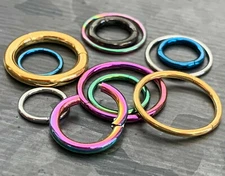 1pc Hinged Segment Ring Septum Clicker Hoop PVD over 316L Surgical Steel 