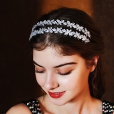 Butterflies CZ Cubic Zirconia Princess Pageant Tiara Crown Head Band For Women