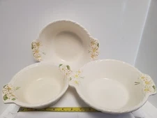 Metlox Poppytrail Sculptured Daisy Dinner  Dish Lot of 3 Bowls Vintage