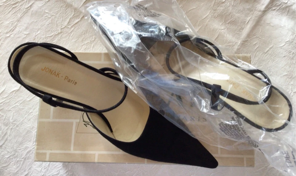 chaussures femmes , soirée,habillée,talons hauts ,en daim noir, 40 - Photo 1/4