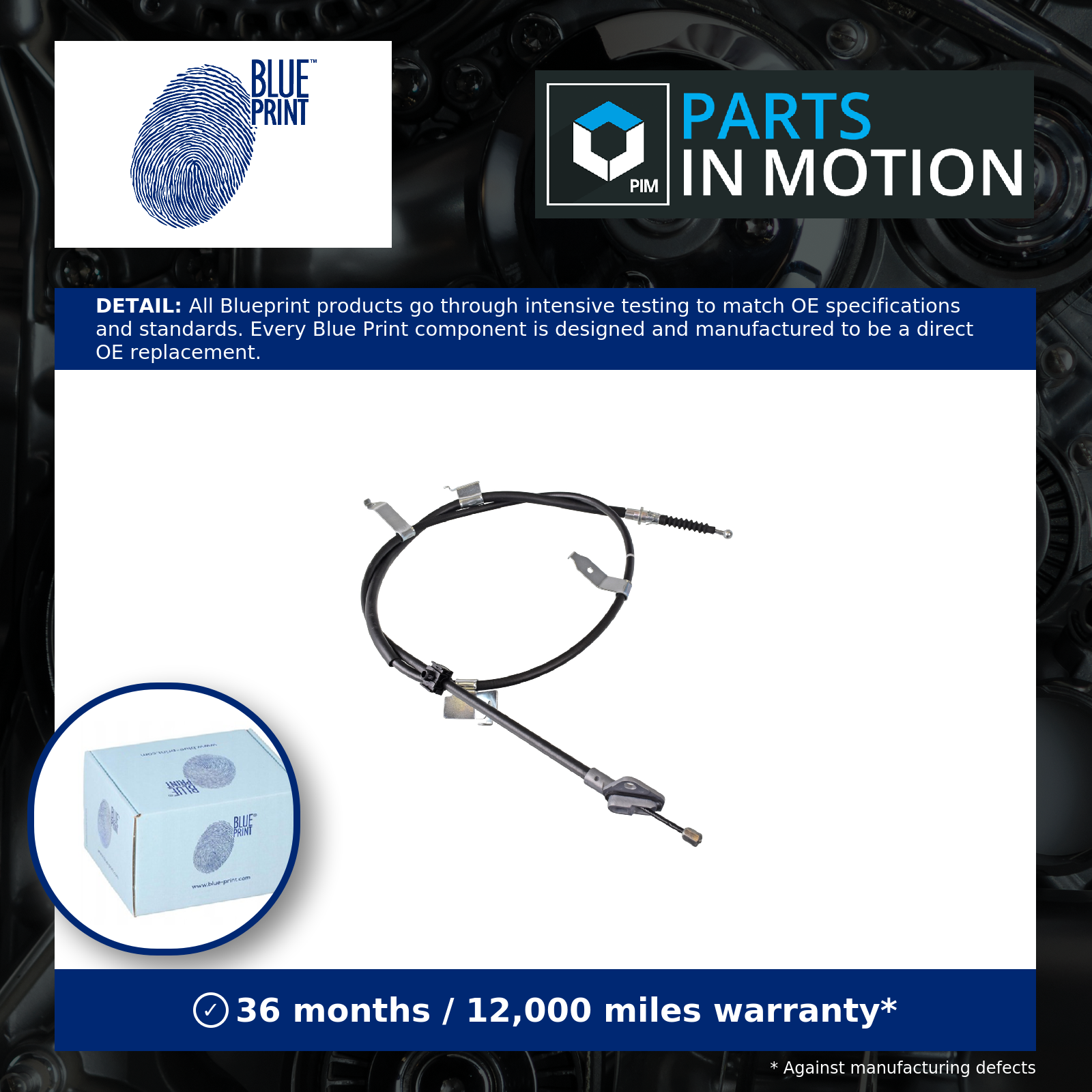 BLUE PRINT ADT346387 Parking Brake Cable Pull Rear Right Replacement Fits Toyota - Image 8