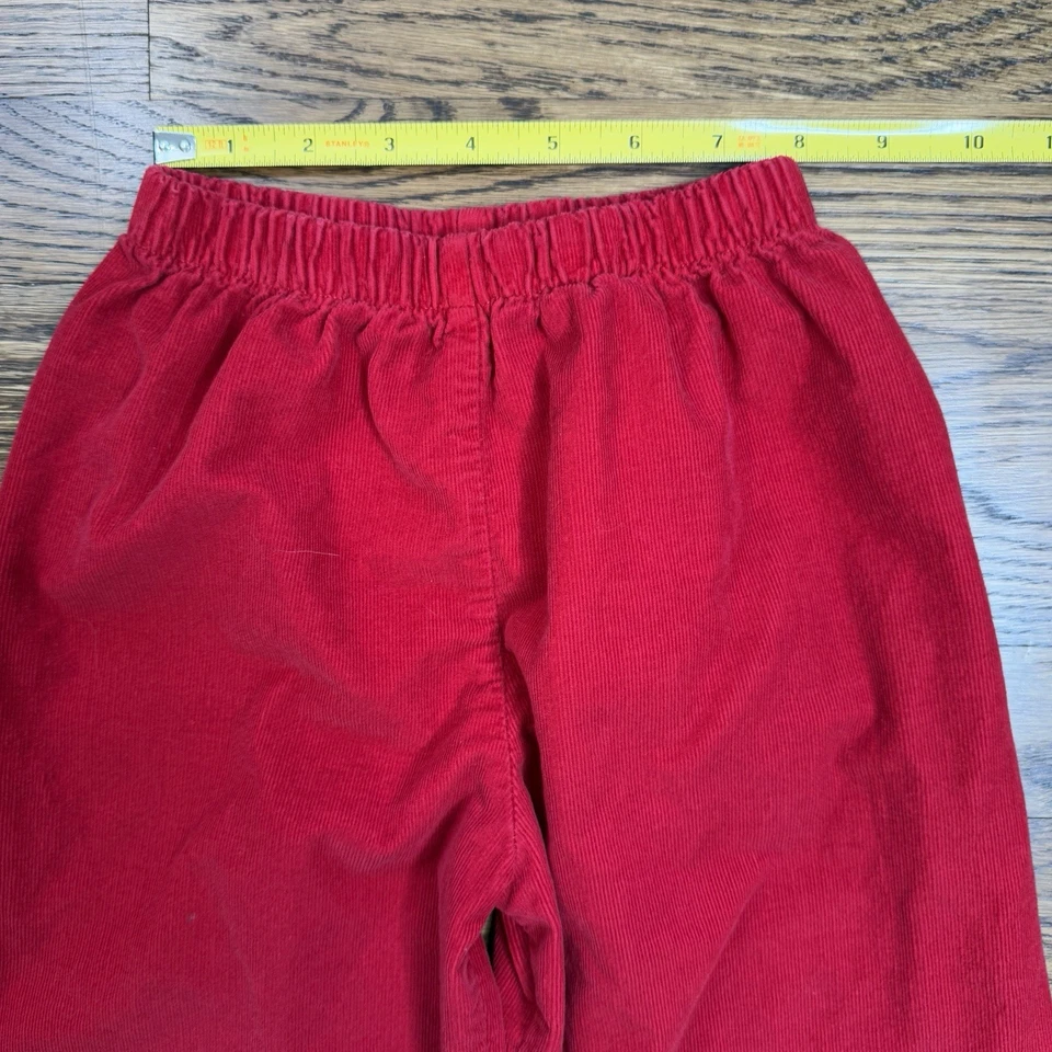 Pantalones clásicos de pana roja brillante cintura elástica 100 % algodón talla 5 Foto 4 de 4