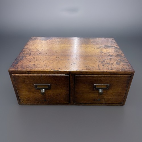 1940’s Schreibtisch Bibliothek Karteikarte 2 Schubladen Schrank