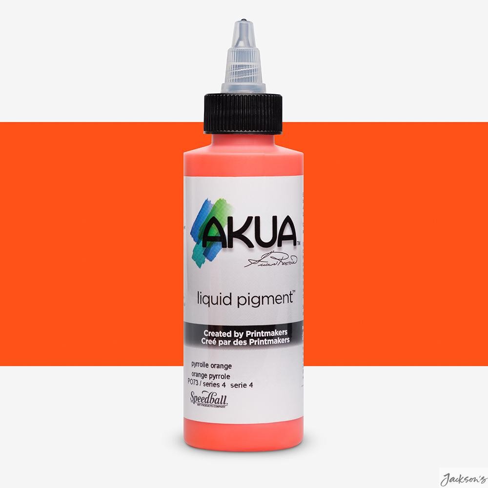 Akua Liquid Pigment Pyrrole Orange 118ml 4oz Monotype Printmaking Ink