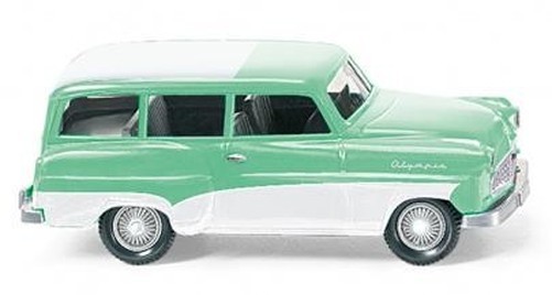Wiking 085006 - 1/87 Opel Caravan 1956 - Mint Green with White Roof - New