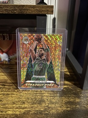 2021-2022 Panini-Mosaic Basketball Jayson Tatum Straight Fire Insert No 4
