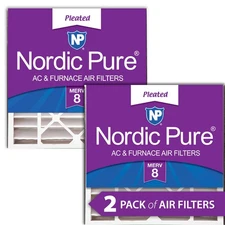 Air Bear 20x20x5 (4 15/16) Replacement 255649-103 MERV 8 Air Filters 2 Pack