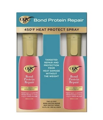 2 Pack OGX Bond Protein Repair 450°F Heat Protect Spray 6.5 Oz Each