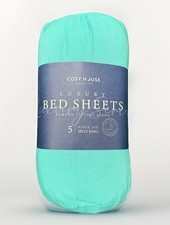 Set Of 5 Cosy House Luxury Bamboo Split King Cooling Hypoallergenic -TURQUOISE