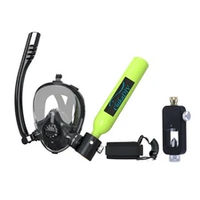 Mini Scuba Tank with Full Face Mask,0.5L Portable Lung Tank Sub Mask, 6-10 Mins