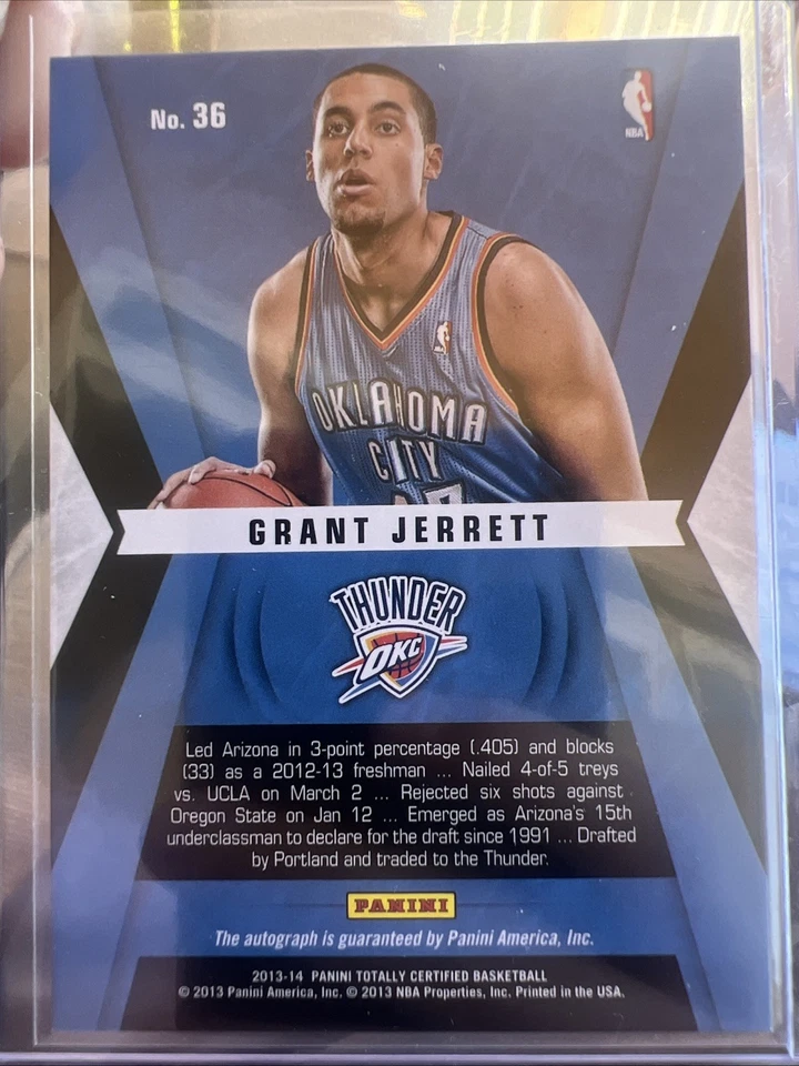 2013-14 Totally - Rookie Roll Call Signatures Grant Jerrett #36 Silver (AU, RC) - Image 2 of 2