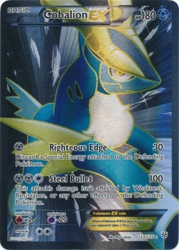 Cobalion-EX - 133/135 - Full Art Ultra Rare NM, English Pokemon Plasma Storm