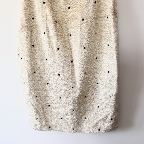 Versus Gianni Versace Y2K Kleid passt UK 8 Kunstfell Creme Strass 90er - Bild 9 von 9
