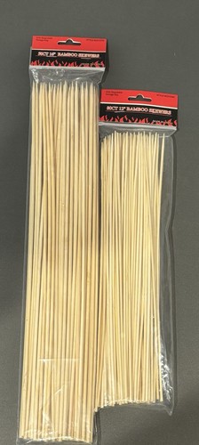 Lot Of 130 New/Sealed 12" & 16" Bamboo Skewers BBQ Kabob Grilling Marshmallows