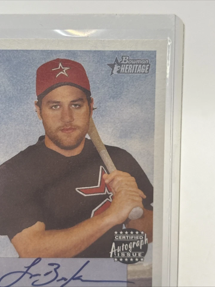 Bowman Heritage Lance Berkman 2002 certificado automático Astros en tarjeta autógrafo Foto 3 de 4