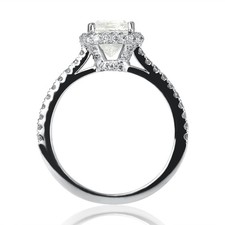 2 1/2 CT Affordable Moissanite Engagement Ring Princess Cut D-F/VVS1 950 Platinu