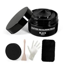 Leather Recoloring Balm: Premium Dye Repair Kits for Couch Sofas 100ML Black