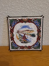 Villeroy & Boch Angler Fliese Kachel in Halterung 15 x 15 cm Vintage